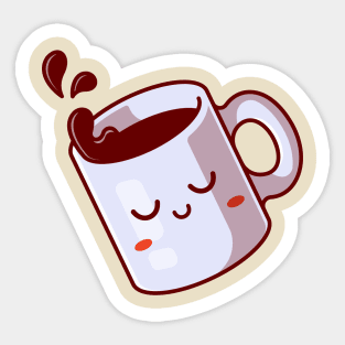 Cute Sleepy Mug With Coffee Cartoon Sticker